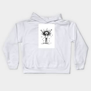 Happy Joyful Sucessful teen girl celebrating Kids Hoodie